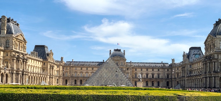 The Louvre in Paris in the spring
