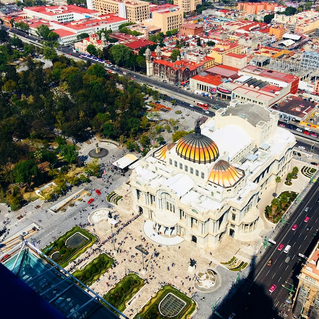 Palace of Fine Arts view from the top of Torre Latinoamericana