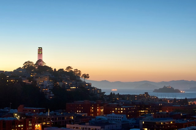 Photo by Jesse Collins Coit Tower view at night