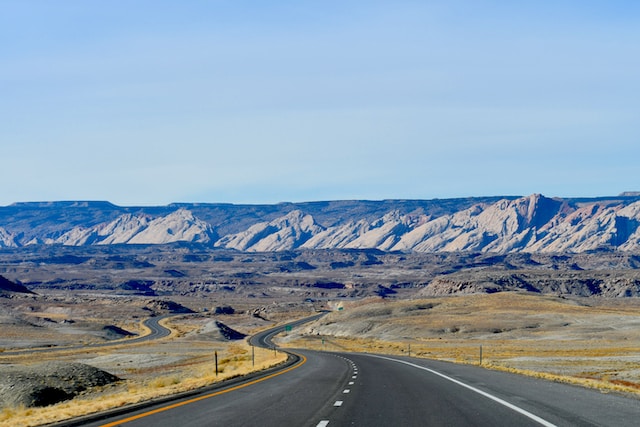 Photo by Ralph Katieb driving across Utah during the Utah national parks itinerary from Las Vegas