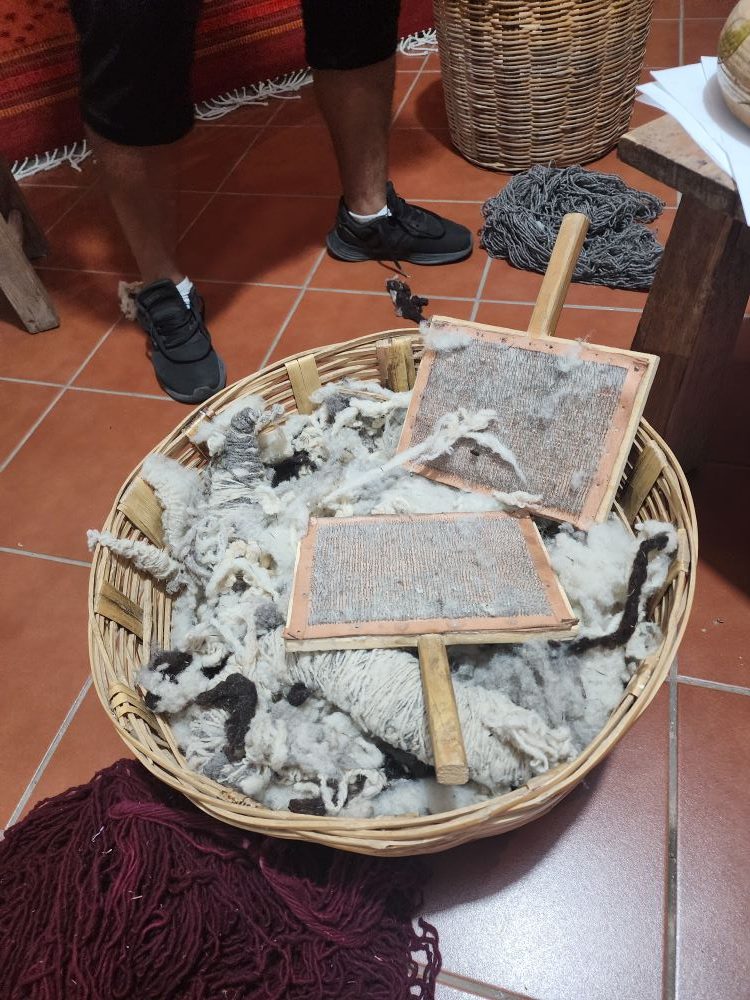 Cleaning the wool of impurities so it is ready to be spun
