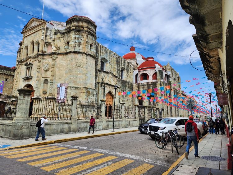 Oaxaca side street and church