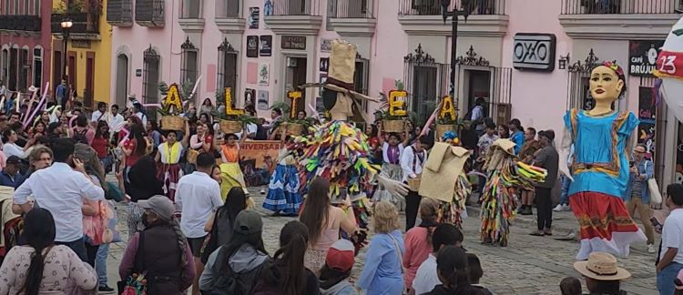 Street parade celebration in Oaxaca