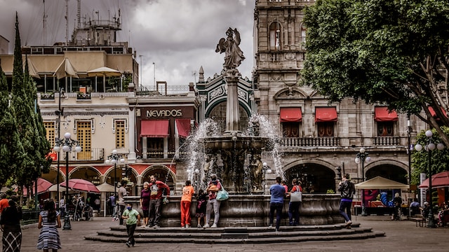 Historic center in Puebla Mexico